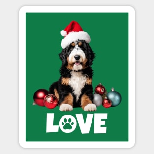 Christmas Bernedoodle LOVE Sticker